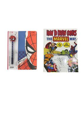 Marvel Spider-Man Composition Notebook & Pen Set + How To Draw Comics Book By St